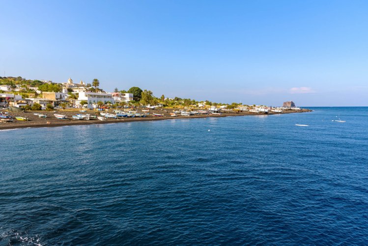 View of coast of Stromboli Island