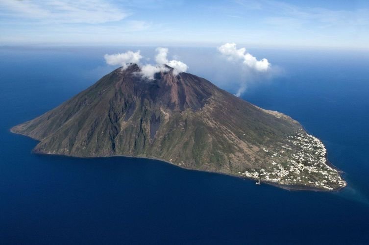 stromboli volcano at eolie island, Sicily, Italy